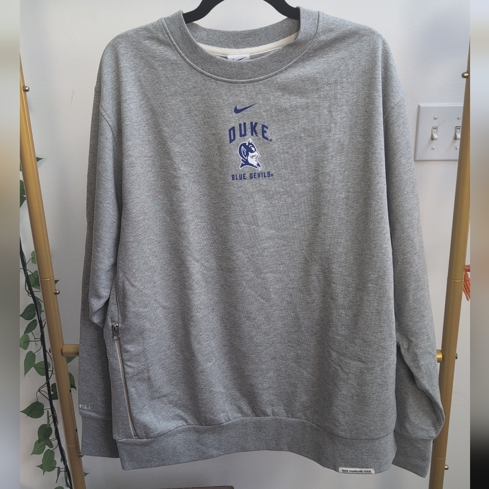 Nike Duke Blue devils Men's Heather Grey Crewneck Sweatshirt Sz XL